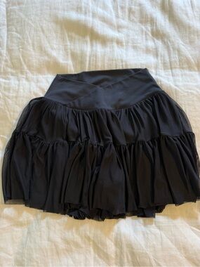 Black Tiered Mini Skirt with Flowy Ruffle Layers